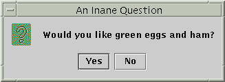 A yes/no dialog