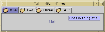 A screenshot of TabbedPaneDemo